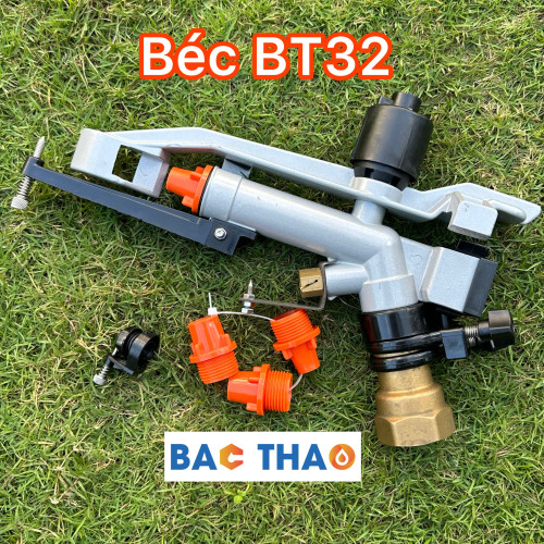 Béc BT32 - béc tưới phun mưa có chỉnh lưu lượng nước với họng phun đồng gắn ống 42